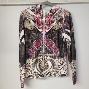 Velour paisley women's hoodie hoodie colorful or full size large